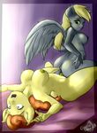  2015 anal anal_penetration anthro anthrofied anus areola blonde_hair breasts butt carrot_top_(mlp) crystalshen derpy_hooves_(mlp) dickgirl dickgirl/female duo earth_pony equine female friendship_is_magic fur green_eyes grey_fur hair horse intersex intersex/female long_hair mammal my_little_pony nipples nude open_mouth orange_hair pegasus penetration penis pony sex wings yellow_eyes yellow_fur 