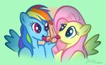  anthro anthrofied balls equine female fluttershy_(mlp) friendship_is_magic hair humanoid licking mammal multicolored_hair my_little_pony penis rainbow_dash_(mlp) rainbow_hair tongue tongue_out 