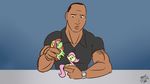  2015 animated confusion doll dwayne_johnson equine fluttershy_(mlp) friendship_is_magic group human humping male mammal muscles my_little_pony ponut_joe suggestive the_rock tree_hugger_(mlp) watch 