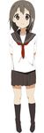  bad_id bad_pixiv_id brown_eyes brown_hair kneehighs original school_uniform serafuku sham_fu socks solo 