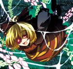  blonde_hair bow danmaku hiyorimi kurodani_yamame red_eyes short_hair silk solo spider_web touhou 