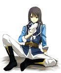 black_eyes black_hair blue_eyes boots dog knee_boots long_hair male_focus military military_uniform nanamura puppy repede smile solo tales_of_(series) tales_of_vesperia tales_of_vesperia:_the_first_strike uniform white_background yuri_lowell 