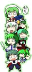  :3 :d antennae cape color_connection daiyousei detached_sleeves ex-keine frog green green_hair grin hair_color_connection hair_ornament hair_ribbon hat horns kagiyama_hina kamishirasawa_keine kazami_yuuka kochiya_sanae multiple_girls o_o open_mouth parasol plaid plaid_vest ribbon rod_of_remorse shiki_eiki short_hair side_ponytail smile snake sparkle touhou translated ugif umbrella vest white_eyes wings wriggle_nightbug 