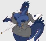  2015 alligator anthro areola big_breasts breasts cleavage clothed clothing erect_nipples female huge_breasts motion_blur nipples reptile scalie solo t-bone_(artist) wardrobe_malfunction wide_hips 