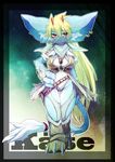  big_ears breasts cat feline green_hair hair kemono kimubota long_hair mammal mask pixiv_fantasia red_eyes solo 