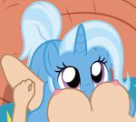  2015 animated badumsquish breasts cute duo equine female female_pov feral first_person_view friendship_is_magic hi_res horn hug human looking_at_viewer mammal my_little_pony nipples nude tailwag trixie_(mlp) unicorn 