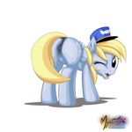  2015 animated anus butt derpy_hooves_(mlp) equine female feral friendship_is_magic looking_at_viewer mammal my_little_pony mysticalpha one_eye_closed pegasus pussy solo wings wink 