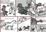  anthro ballbusting balls blood canine castration cock_and_ball_torture collar comic dog english_text equine feral forced gore horse leash lenexwants male male/male mammal nude pain penis restrained rope text 