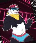  air_guitar anthro bear black_nose bulge claws clothed clothing eyewear fur glasses half-dressed handkerchief hat male mammal open_mouth panda shorts smile solo standing sunglasses super-tuler tairu teeth tongue topless underwear 