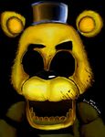  animatronic creepy five_nights_at_freddy&#039;s golden_freddy_(fnaf) machine mechanical open_mouth robot solo video_games 