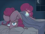  2015 animated arareroll bed blue_eyes crescent_moon cutie_mark earth_pony equine female feral friendship_is_magic glowing hair horse inside mammal moon my_little_pony on_bed pillow pink_hair pinkie_pie_(mlp) pony solo tears 