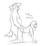 all_fours athos canine chubby dog doggystyle dogtanian_and_the_three_muskehounds duo eyes_closed female from_behind hat male mammal muscles nude pecs sex sketch tongue wolfsecret_(artist) 