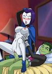  balls beast_boy blush breasts cum cum_in_ass cum_inside dc_comics eyes_closed female human lying male male/female mammal nipples orgasm palcomix penetration penis raven_(teen_titans) sitting teen_titans vaginal vaginal_penetration 