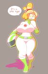  animal_crossing big_breasts breasts canine dog isabelle mammal nintendo video_games 