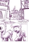  cutie_mark derpy_hooves_(mlp) doctor_whooves_(mlp) duo english_text equine eyes_closed female friendship_is_magic horse male mammal monochrome moonlitbrush_(artist) my_little_pony open_mouth outside plain_background pony smile text tongue white_background wings 