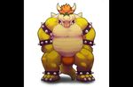  anthro belly bowser bulge clothing collar dracojeff fangs front_view hair hands_on_hips horn koopa looking_down male mario_bros musclegut nintendo nipples orange_hair plantigrade quads red_eyes scalie smirk smug solo spiked_anklet spiked_bracelet spiked_collar standing tan_scales thong tongue tongue_out video_games yellow_scales 