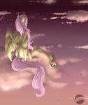  2015 anthro anthrofied butt celestialoddity cloudscape cutie_mark equine female fetlocks fluttershy_(mlp) friendship_is_magic hair hooves long_hair mammal my_little_pony nude outside pegasus pink_hair sitting sky solo wings 