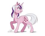  2015 alpha_channel cutie_mark dennybutt equine female feral fur g1 hair horn mammal my_little_pony open_mouth pink_fur plain_background purple_eyes raised_hoof solo transparent_background twilight_(mlp) two_tone_hair unicorn 