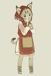  anthro apron clothing feline female footwear headscarf invalid_tag lynx mammal s1120411 sandals solo whiskers 
