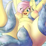  2015 anthro anthrofied breasts clitoris cloud equine female fluttershy_(mlp) friendship_is_magic hair hair_over_eyes hi_res horse long_hair mammal my_little_pony open_mouth outside penetration pink_hair pony pussy restrained silverfox057 solo spread_legs spreading tentacles vaginal vaginal_penetration 
