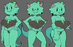  big_breasts breasts clothed clothing crown female grey_background hands_on_hips horn kobold kobold_princess plain_background princess royalty scalie skimpy solo towergirls unyinz 