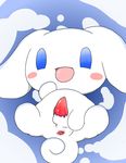  anus beady_eyes blue_eyes blush canine cinnamon cinnamoroll dog feral fluffy_fluffy_cinnamoroll fur long_ears looking_at_viewer male mammal penis presenting sanrio smile solo spread_legs spreading tongue 