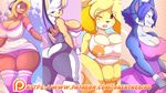  2015 animal_crossing anthro bat big_breasts blush breasts candy_kong canine cleavage clothed clothing crossover dog donkey_kong_(series) female fox isabelle_(animal_crossing) jaeh krystal mammal monkey nintendo primate rouge_the_bat smile sonic_(series) star_fox video_games wings 