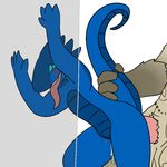  2015 against_wall ahegao aliasing anthro blush duo female from_behind gnoll hyena kobold lolori male male/female mammal nude open_mouth penetration scalie seeker sex size_difference smile standing teeth tongue tongue_out trout_(artist) 