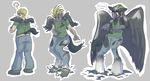  avian bird clothing cockatoo equine hippogryph hooves mammal parrot reddishmaroon sequence snowypenguin thumbs torn_clothing transformation 