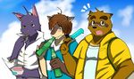  beverage food ice_cream kounosuke_kuri male male/male morenatsu popsicle shin_kuroi shun_kodori soda summer 