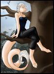  anthro birds clothed clothing crossed_legs dragon female forest hair horn invalid_color invalid_tag koshkio pink_scales scales scalie short_hair sitting solo tree white_hair 
