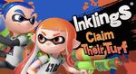  artsyomni blue_eyes blue_hair english_text female hair inkling male orange_eyes orange_hair splatoon super_smash_bros text 