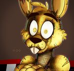  animatronic five_nights_at_freddy&#039;s five_nights_at_freddy&#039;s_3 glowing glowing_eyes lagomorph machine mammal mechanical rabbit robot springtrap_(fnaf) teeth toy-bonnie video_games yellow_eyes 