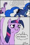  2015 english_text equine female feral friendship_is_magic horn mammal my_little_pony princess_luna_(mlp) silfoe text twilight_sparkle_(mlp) winged_unicorn wings 