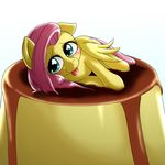  2015 behind-space blush cute equine female feral fluttershy_(mlp) friendship_is_magic mammal my_little_pony pegasus smile solo wings 