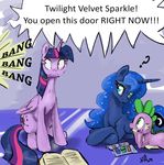  2015 dragon english_text equine female feral friendship_is_magic horn male mammal my_little_pony princess_luna_(mlp) silfoe spike_(mlp) text twilight_sparkle_(mlp) winged_unicorn wings 