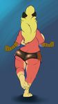  2015 anthro avian big_breasts big_butt bird breasts butt clothed clothing female half-dressed shorts solo t-bone_(artist) tight_clothing topless 
