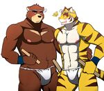  abs anthro bear bearlovestiger13 biceps feline fur juuichi_mikazuki male mammal morenatsu muscles nipples pecs tiger torahiko_ooshima wristband 