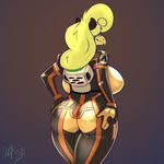  2015 anthro avian big_breasts big_butt bird breasts butt clothing female skinsuit solo t-bone_(artist) tight_clothing 