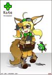  2015 au17 blonde_hair canine child clothing cub english_text eyewear female fennec fox fur grey_eyes hair jacket kate_cornel_miller mammal neogears orange_fur quada simple_background solo text young 