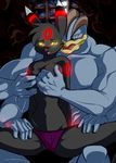  anthro big_breasts breast_grab breasts clothing eeveelution female machamp male multi_limb multiple_arms nintendo panties pok&eacute;mon rubyrebirth spread_legs spreading umbreon underwear video_games 