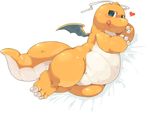  &lt;3 ambiguous_gender belly big_tail blush charizard claws feral green_eyes licking licking_lips lying nintendo noriburu nude on_side orange_scales overweight plain_background pok&eacute;mon solo tongue tongue_out video_games white_background white_scales wings 