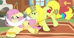  2015 bdsm blonde_hair blush bondage bound cutie_mark duo equine fan_character female feral fluttershy_(mlp) friendship_is_magic gag hair horn levitation magic mammal my_little_pony pegasus rope ryuseihikari tears unicorn wings 