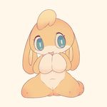  blue_eyes breasts cute kemono lagomorph mammal rabbit tongue 石村怜治 