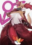  anthro anthrofied big_breasts big_penis blush breasts censored claws cum delphox dickgirl dripping intersex nintendo open_mouth penis pok&eacute;mon precum red_eyes shiron_(artist) sweat vein video_games wide_hips 