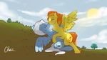  aiko_stable blush equine eyes_closed female female/female feral fleetfoot_(mlp) friendship_is_magic hair kissing mammal my_little_pony orange_hair outside pegasus spitfire_(mlp) two_tone_hair white_hair wings wonderbolts_(mlp) 