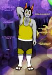  aged_up armpit_hair body_hair bulge chest_hair clothing footwear hairy hiveswap homestuck horn hyper legwear male mintgears ms_paint_adventures nipples sandals slightly_chubby socks solo sweat troll_(homestuck) unseen_character zebede_tongva 