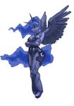  2015 anthro anthrofied blue_eyes blue_hair cleavage clothed clothing cutie_mark equine female friendship_is_magic gjwlsguq999 hair horn mammal my_little_pony necklace plain_background portrait princess_luna_(mlp) solo white_background winged_unicorn wings 