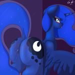  &lt;3 &lt;3_eyes 2015 anus bedroom_eyes blue_eyes blue_fur blue_hair blush butt clitoral_winking clitoris dock equine female feral friendship_is_magic fur hair half-closed_eyes horn looking_at_viewer looking_back mammal matimus91 my_little_pony on_glass princess_luna_(mlp) pussy pussy_juice solo spread_wings tongue tongue_out winged_unicorn wings 