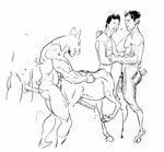  4boys anal anal_penetration anatomically_correct anatomically_correct_penis animal_genitalia anthro balls big_penis butt canine centaur edit equine erection feet flaccid friends furronika gangbang group group_sex hooves horn horse horsecock human invalid_tag male male/male mammal monochrome muscles nipples orgy penetration penis satyr sex tagme taur 